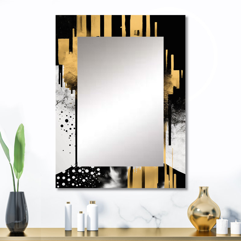 Golden Fluidity Of Womanhood II - Woman Decorative Mirror, Modern Wall Mirror, Printed Metal Art, 32" x 24"