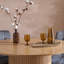 Axel Round Fluted Dining Table With 4 Fabric Chairs-1395222668-1395222667