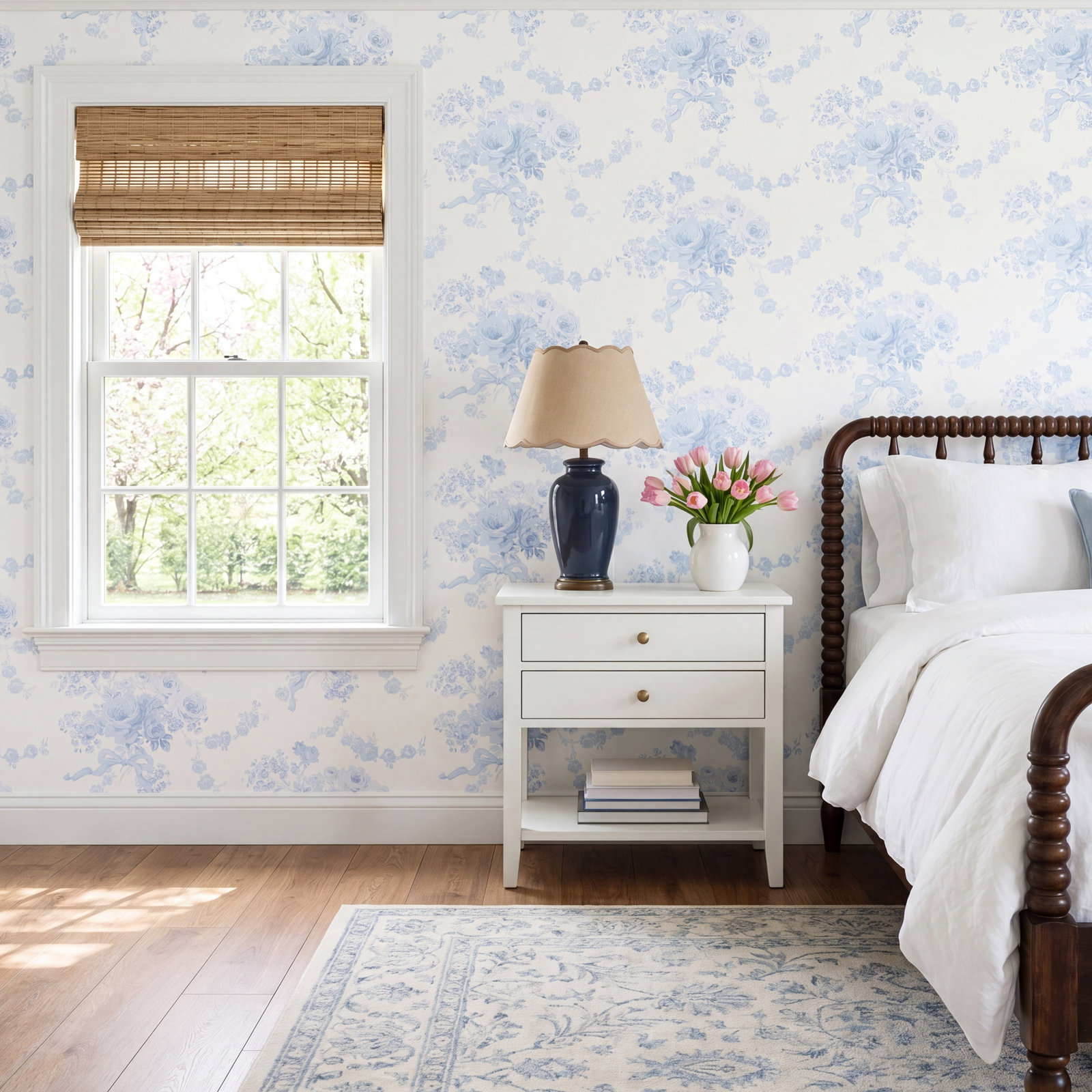 Pasadena Ikat Breezy Pastel Wallpaper, Blue