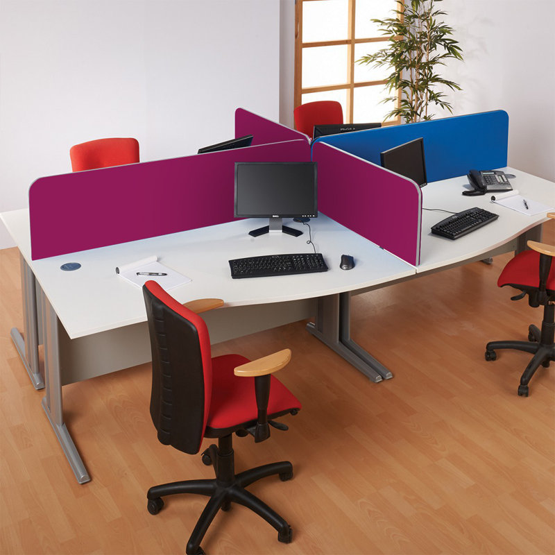 Desk Dividers, 40cm H x 80cm W x 3cm D, Magenta