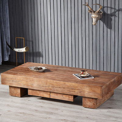 Table basse simple en rondins