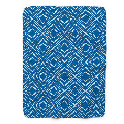 Blue White - 1 Piece Premium Sherpa Blanket