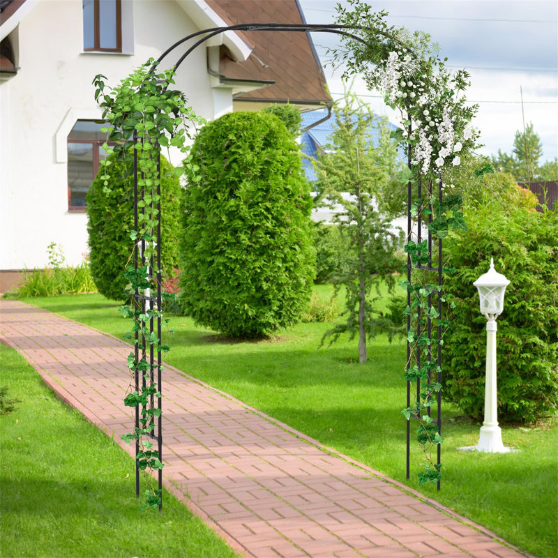 158cm W x 42cm D Metal Arbour in Black