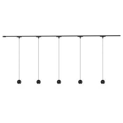 Faria 5 Light Black dimmable 4000K LED Trilo Track Ceiling Kit