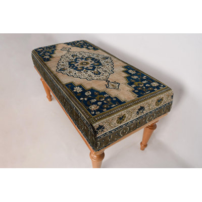 Bohemian Bench, Medallion Bench, Ottoman Bench, Upholstered Bench, Turkish Rug Bench, Kilim Bench, Home Decor Bench, Handmade Bench