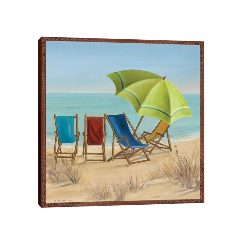 Four Summer II by Carol Robinson - Painting on Canvas, Classic Brown Wood Framed, 45.72 cm H x 45.72 cm W