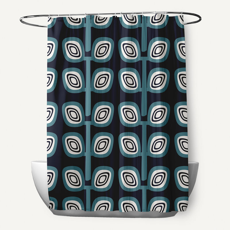 Rideau de douche simple Aastrnu, Bleu marine