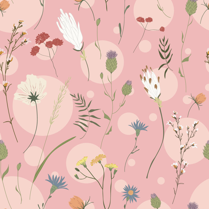 Floral Tile, 2.08' W x 10.42' L