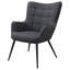 Chaise d'appoint rembourrée à accoudoirs évasés avec grille capitonnée-845826362