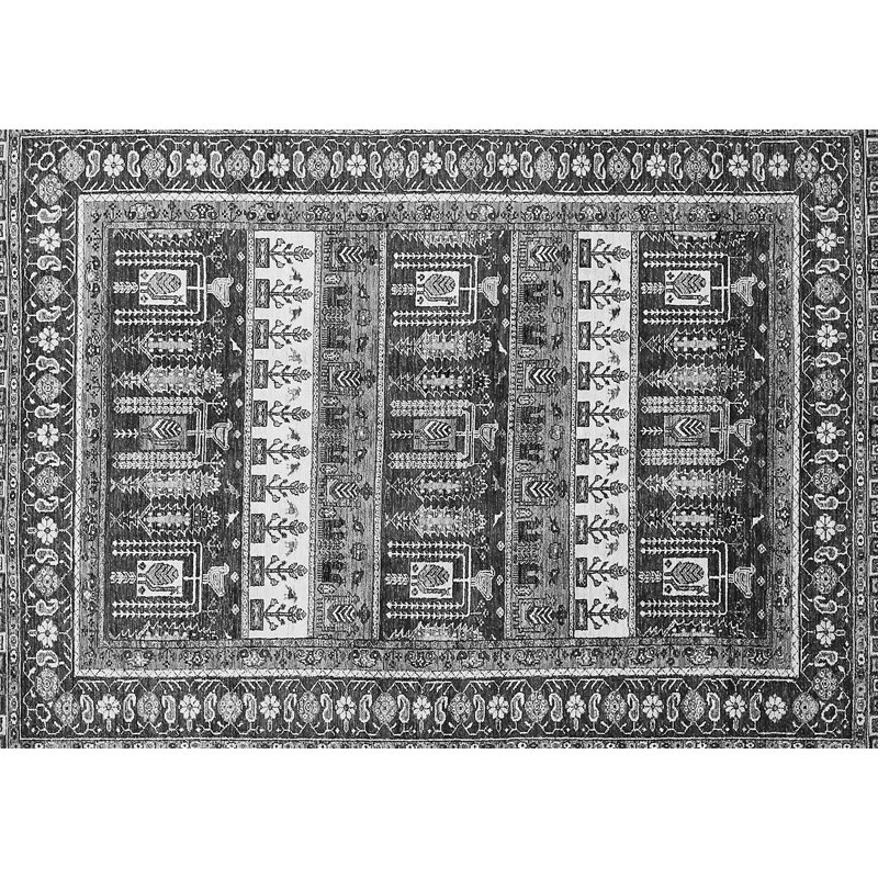 Tapis carré gris anthracite / gris / blanc Marven, Rectangle 2 pi x 4 pi