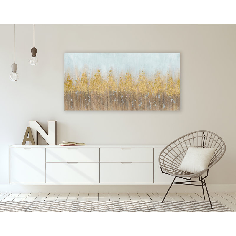 Peinture sur toile tendue, H 27,5 po x l 55 po x P 1,5 po
