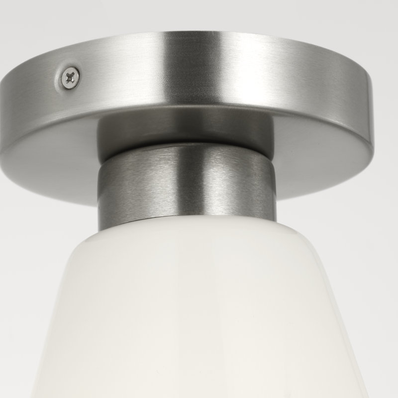 Plafonnier encastré à une lumière Nat Senta, Nickel brossé, Blanc