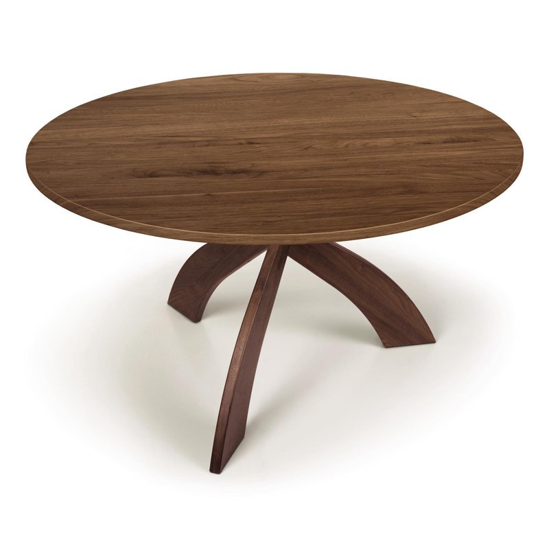 Entwine Dining - Round Fixed Top Table, 30" H x 54" L x 54" W, Natural Walnut, Natural Walnut