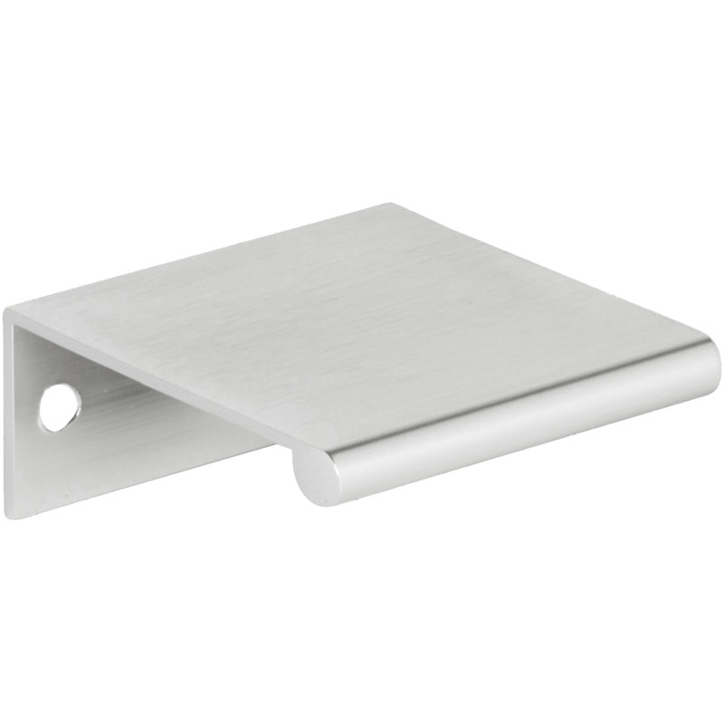 Brushed Nickel Modern Finger Pull Bar with Mounting Hardware