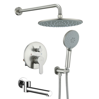 Robinet de baignoire et de douche à pression équilibrée avec valve brute, garniture et inverseur