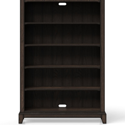 Bibliothèque chocolat - 6 pieds, bois massif +, pour rangement à la maison et au bureau, H 72 po x l 49 po x P 13,5 po, configuration de 129 lb