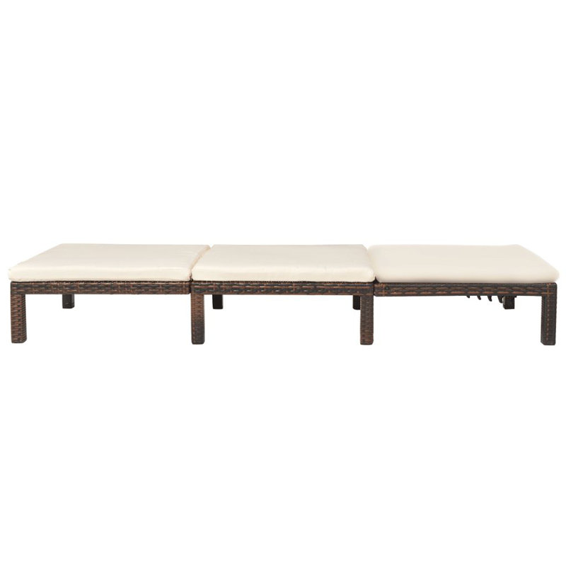 Chaise longue simple avec coussins 78 po Voegele, Brun