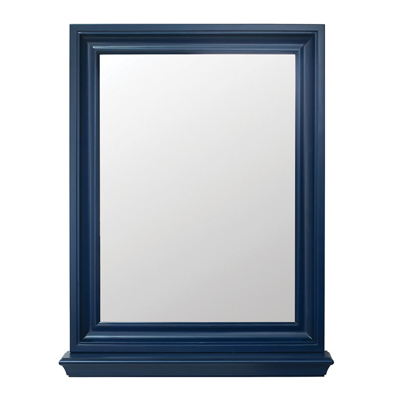 Flat Wall Mirror with Shelves, Royal Blue