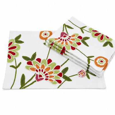 Flora Linens Polyester Embroidered Rectangle Placemat