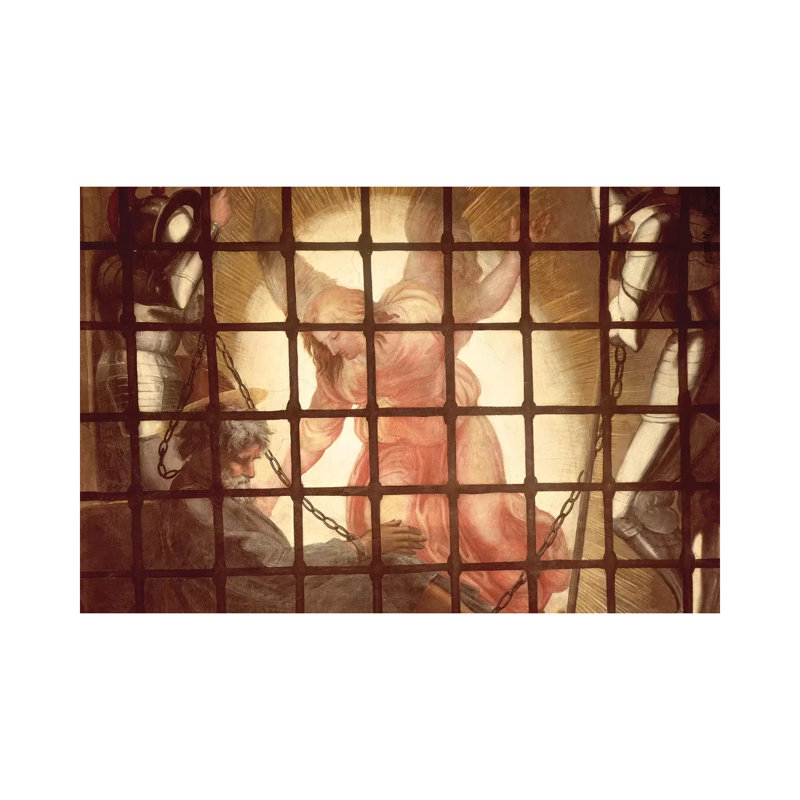 The Angel Wakes St Peter, From 'The Liberation Of St Peter' In The Stanza D'Eliodoro, 1512-14 by Raphael - Wrapped Canvas Gallery-Wrapped Canvas Giclée