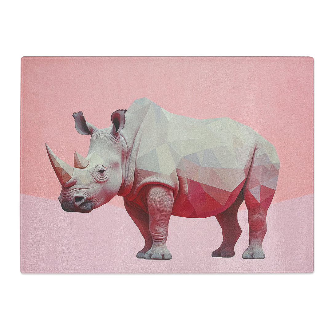 Rhino Minimalism No.3  Glass Chopping Board