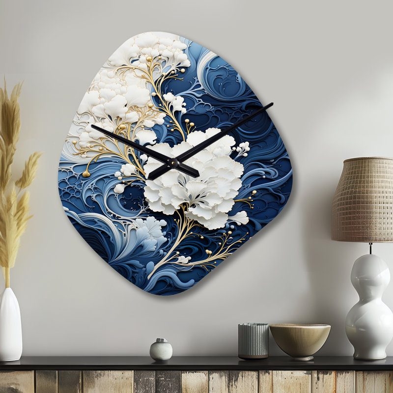 Liquide encre spirale III - horloge murale asymétrique abstraite en spirale, Petit