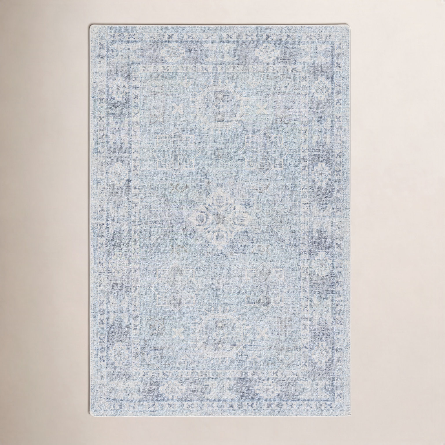 Hopkins Denim Sky Blue Hand-Tufted Oriental Rug, Runner 2'6" x 8'
