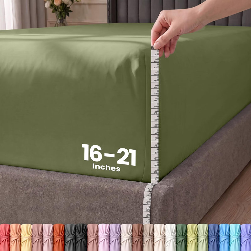 Drap-housse Utopia Bedding à poches extra profondes pour lit queen, convient aux matelas jusqu'à 53 cm d'épaisseur - Luxe hôtelier, doux, respirant et confortable - Résistant au rétrécissement et à la décoloration - Entretien facile (Olive)