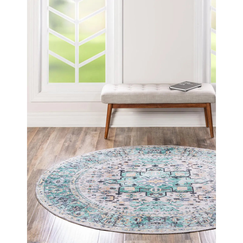 Olufisayo Oriental Indoor Rug, Round 6'