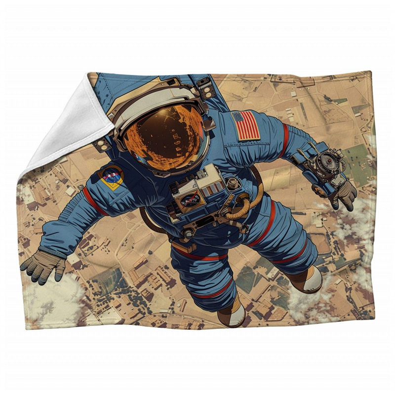 Astrology Space Machine Printed Throw Blanket, Queen