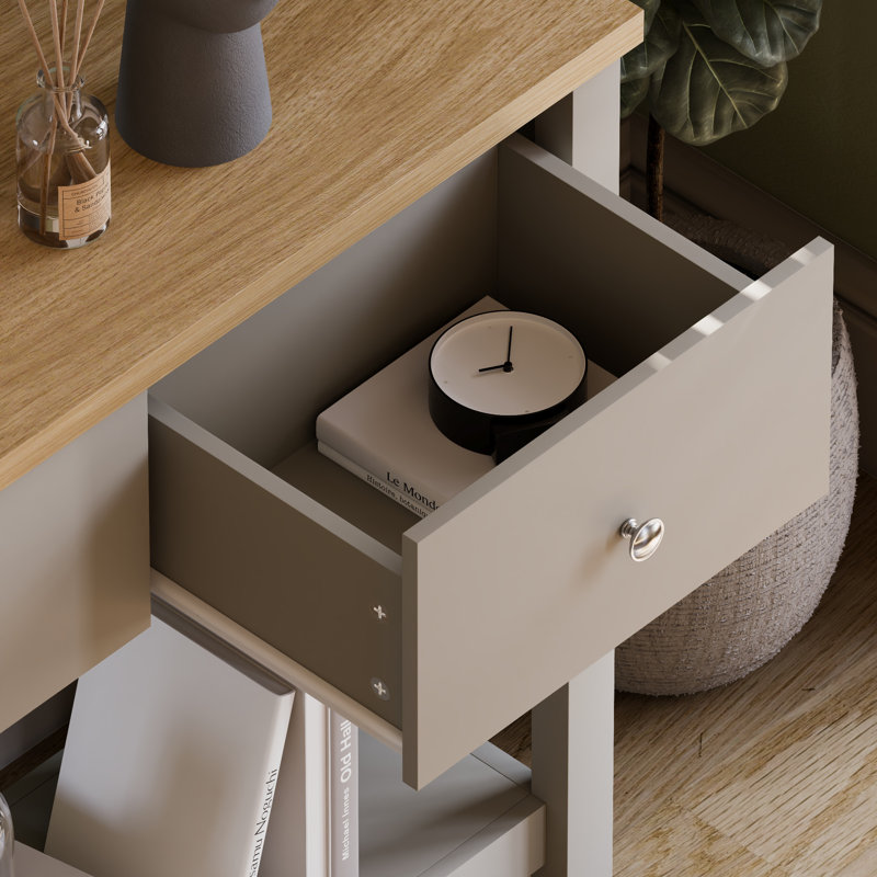 Beacsfield 2 Drawer Console Table Hallway & Living Room Furniture Shaker Style, Grey