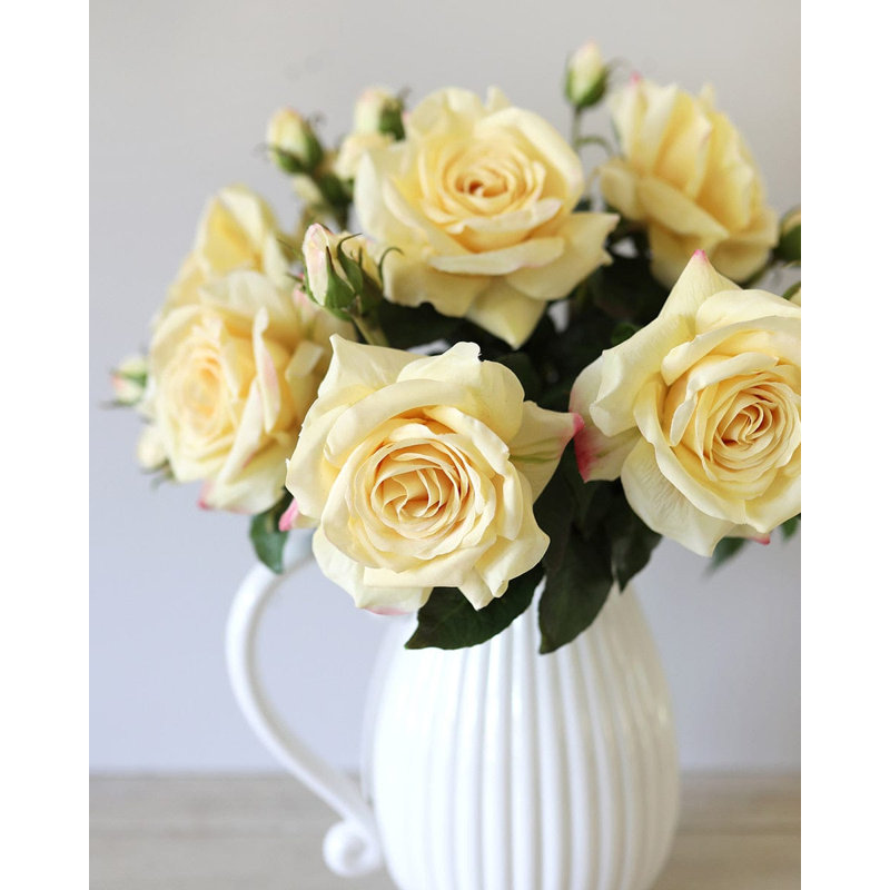 Real Touch Prestige Soft Yellow Rose 22", Yellow