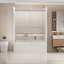 Porte de baignoire coulissante double sans cadre, porte de douche de baignoire à dérivation à fermeture douce-112520097