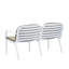 Ensemble de conversation d'extérieur 3 pièces avec cadre en PP blanc et coussins - 2 chaises club 1, rouille, poids léger, support ergonomique par cadre, coussins, -, facile à réarranger, rouille
