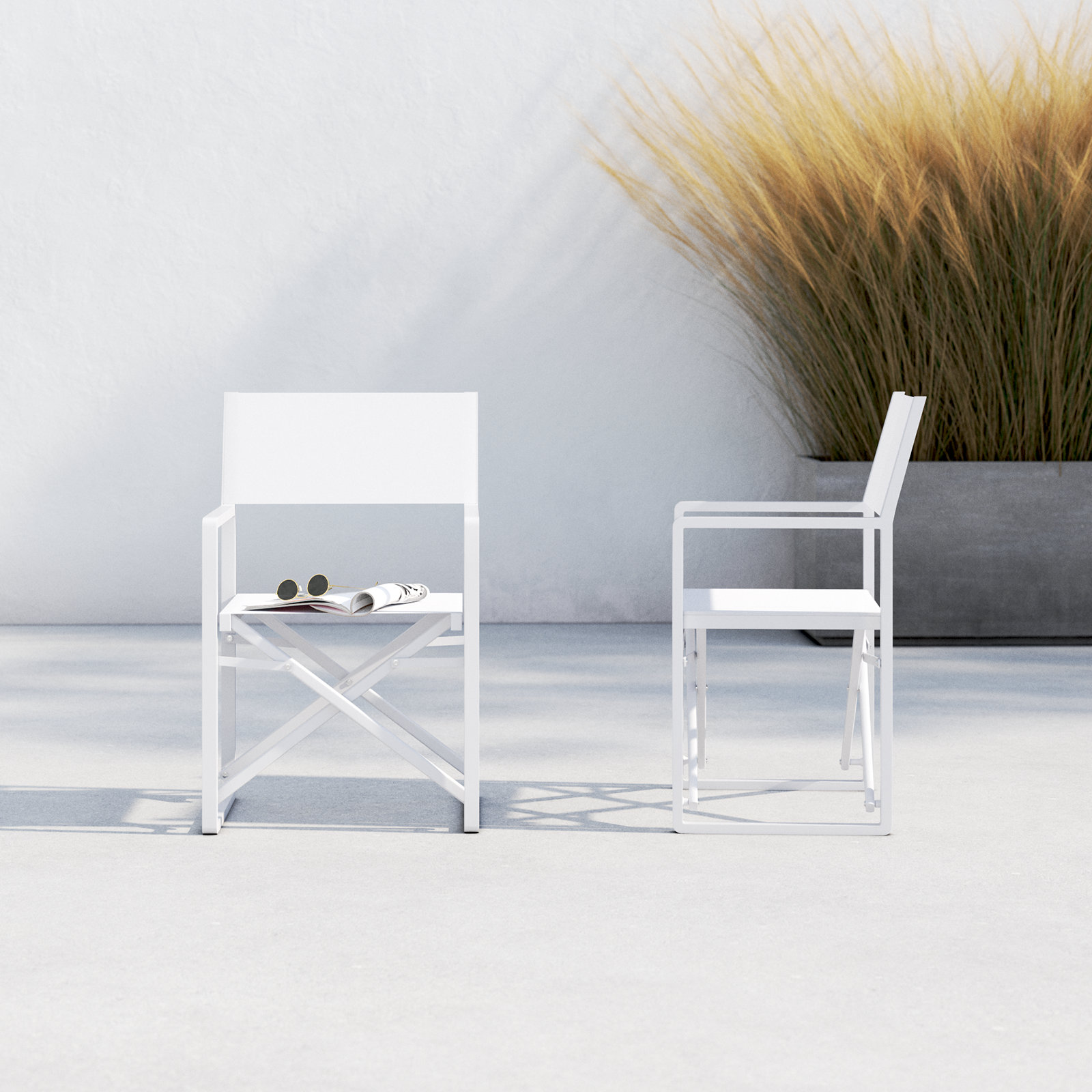 Sunset Foldable Patio Armchair, White