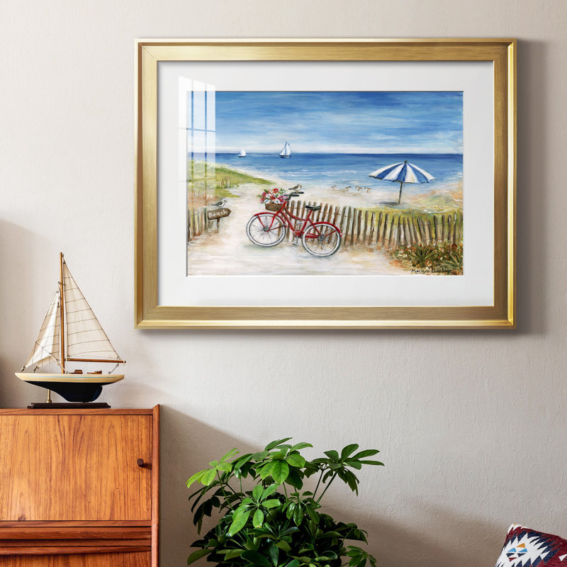 Beach Ride II - peinture encadrée, Or, H 26,5 po x l 36,5 po x P 1,5 po