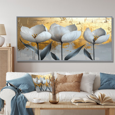 Golden Tulips Pure Form Of Blossoms - Tulipes, art mural