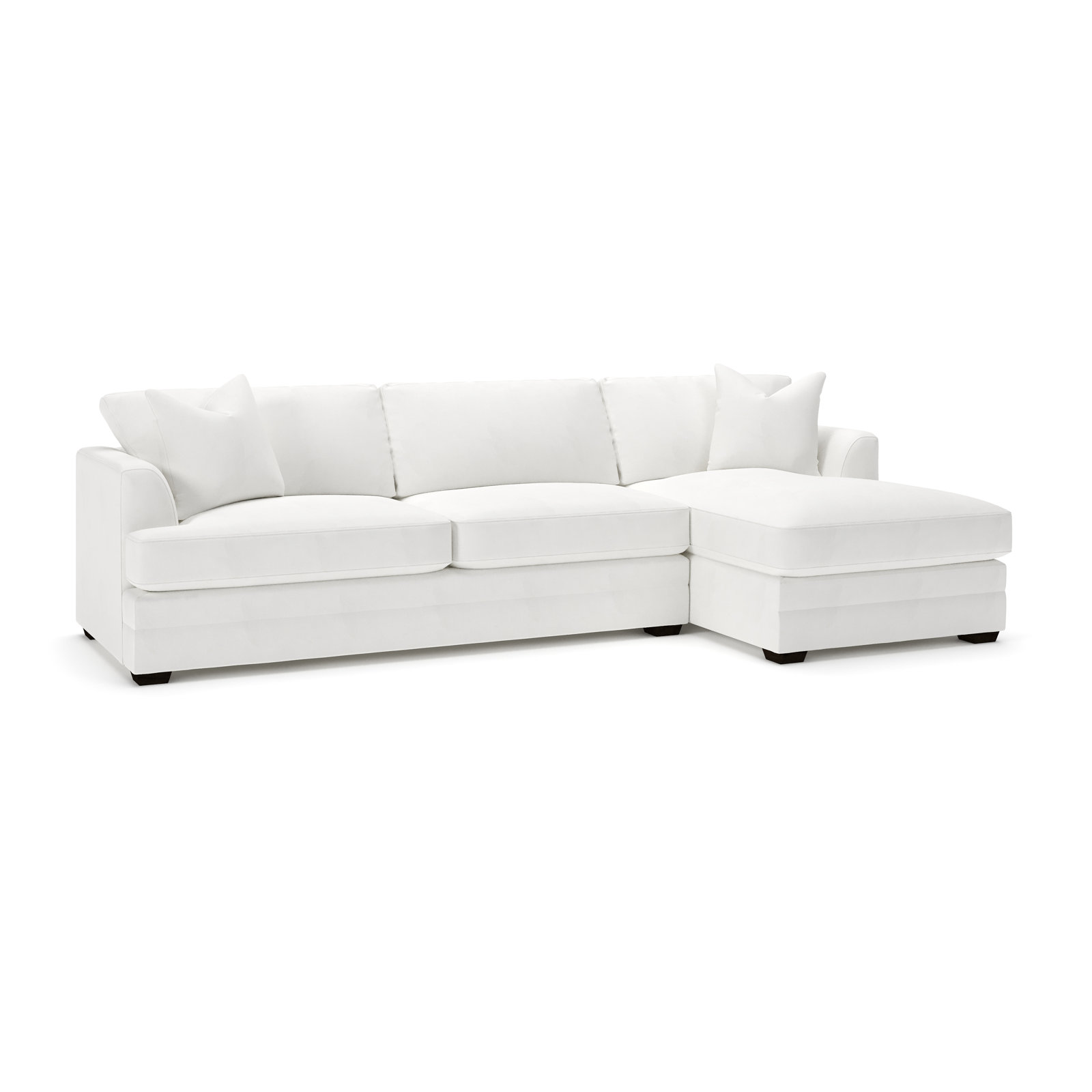 Edan Chaise Sectional, Right Hand Facing, Classic Bleach White Twill