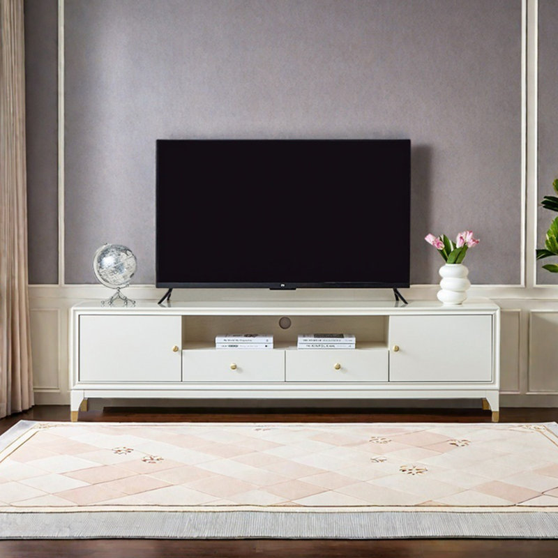 Meuble télé blanc clair, 78.74"