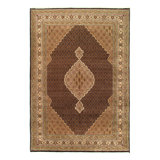 Fine Hand knotted Silk & wool Tabriz design 8' X 11'9''