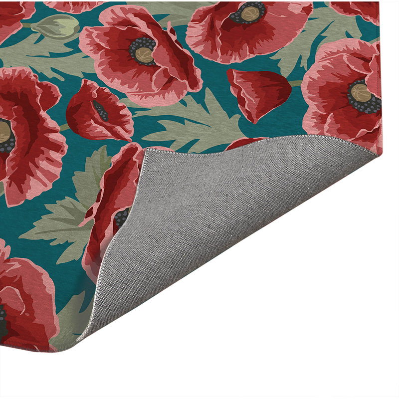 Poppie Soft Step Outdoor Area Rug, Teal, Rectangle 10' x 8'