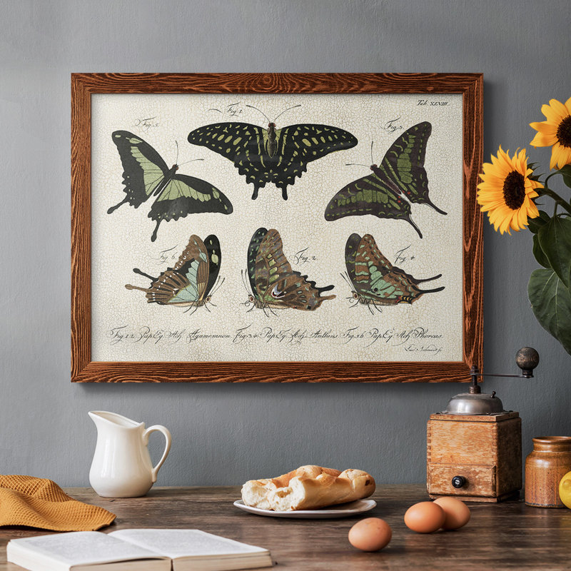«Crackled Butterflies II», peinture sur toile encadrée, H 18 po x l 26 po x P 1,5 po, Érable