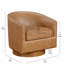 Fauteuil demi-tonneau pivotant en similicuir Saddle-1401530042