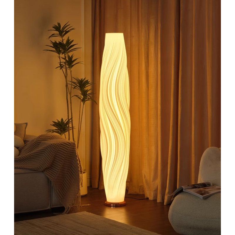Luminaire de plancher à cylindre torsadé