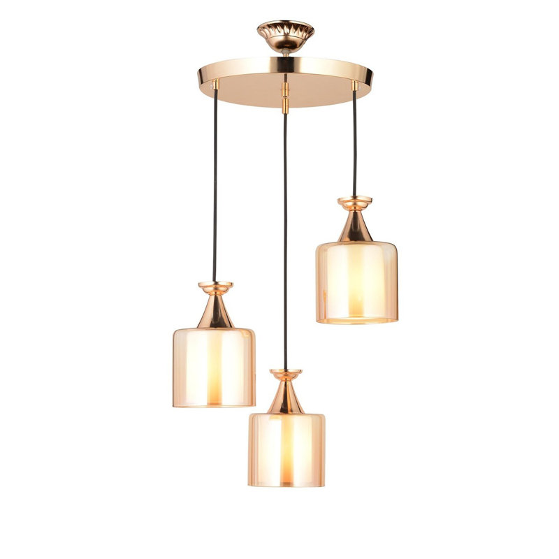 Luminaire suspendu cylindrique à 3 lumières