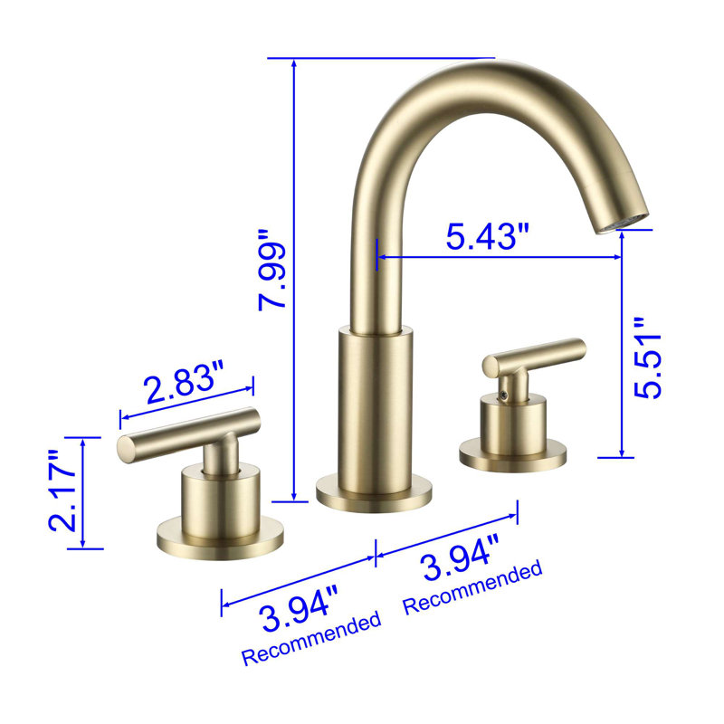 2-handle Bathroom Faucet, Gold
