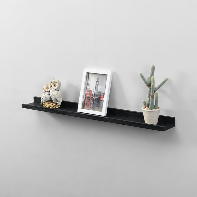 Ayrial 2 Piece Floating Shelf, 4cm H x 80cm W x 10cm D, Black