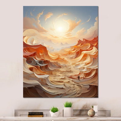 "Paysage de sable en spirale surréel" sur métal