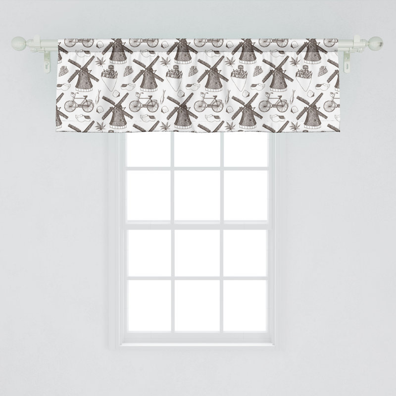 Ensemble de 2 moulins à vent et tulipes Ambesonne Dutch 54 "x 18" brun et blanc