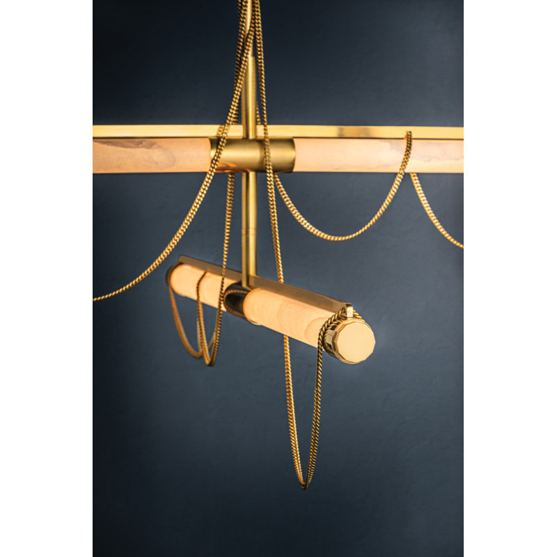 Lariat - Dimmable LED Cylinder Chandelier by Noz Nozawa for Corbett Lighting, 77.75" H x 7.75" W x 7.75" D